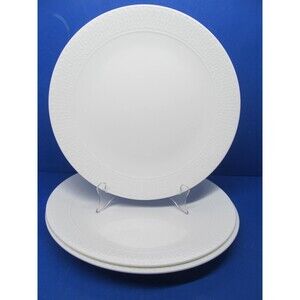 Mikasa Abbey Set Of 3 White 9" Dinner Plates VGC